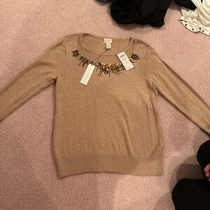 Chicos embellished neck line sweater
